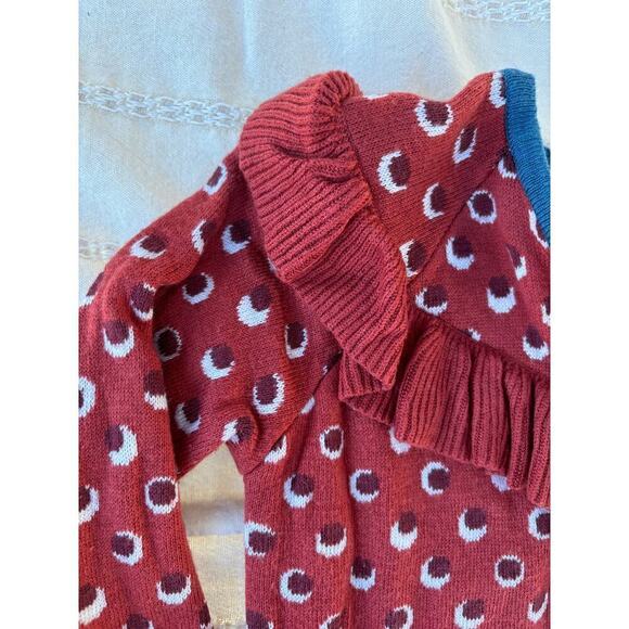 Wild Flowers Cardigan, Ruffle, All Over Pattern, Blue‎ Accents, Sz 6 - Picture 4 of 6